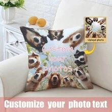 1 Vỏ gối in ảnh cá nhân hóa tùy chỉnh, Vỏ gối tùy chỉnh hình chân dung thú cưng mèo/chó, Thích hợp cho Giáng sinh và ngày lễ tình nhân Vỏ gối trang trí, Vỏ gối mềm mại và thoải mái một mặt cho mùa thu/đông - Nhiều màu - Xem 4