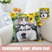 1 Vỏ gối in ảnh cá nhân hóa tùy chỉnh, Vỏ gối tùy chỉnh hình chân dung thú cưng mèo/chó, Thích hợp cho Giáng sinh và ngày lễ tình nhân Vỏ gối trang trí, Vỏ gối mềm mại và thoải mái một mặt cho mùa thu/đông - Nhiều màu - Xem 1