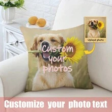 1 Vỏ gối in ảnh cá nhân hóa tùy chỉnh, Vỏ gối tùy chỉnh hình chân dung thú cưng mèo/chó, Thích hợp cho Giáng sinh và ngày lễ tình nhân Vỏ gối trang trí, Vỏ gối mềm mại và thoải mái một mặt cho mùa thu/đông - Nhiều màu - Xem 6