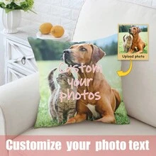 1 Vỏ gối in ảnh cá nhân hóa tùy chỉnh, Vỏ gối tùy chỉnh hình chân dung thú cưng mèo/chó, Thích hợp cho Giáng sinh và ngày lễ tình nhân Vỏ gối trang trí, Vỏ gối mềm mại và thoải mái một mặt cho mùa thu/đông - Nhiều màu - Xem 2