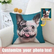 1 Vỏ gối in ảnh cá nhân hóa tùy chỉnh, Vỏ gối tùy chỉnh hình chân dung thú cưng mèo/chó, Thích hợp cho Giáng sinh và ngày lễ tình nhân Vỏ gối trang trí, Vỏ gối mềm mại và thoải mái một mặt cho mùa thu/đông - Nhiều màu - Xem 5