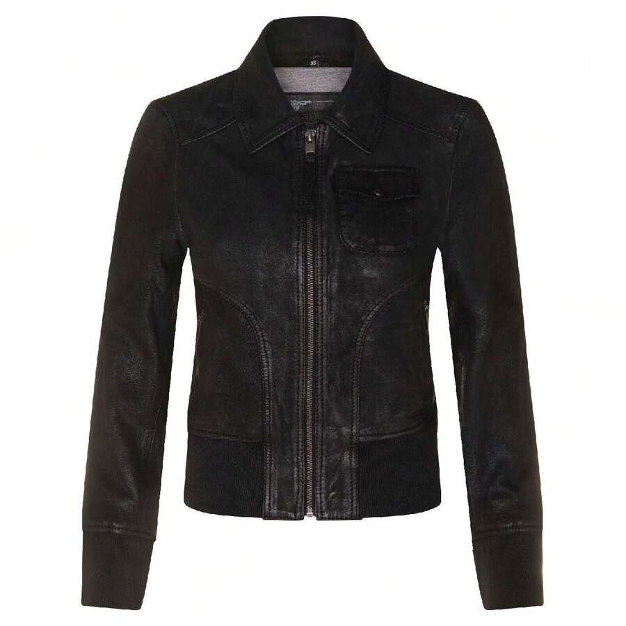 Womens Leather MA1 Varsity JacketAnn Arbor SHEIN USA