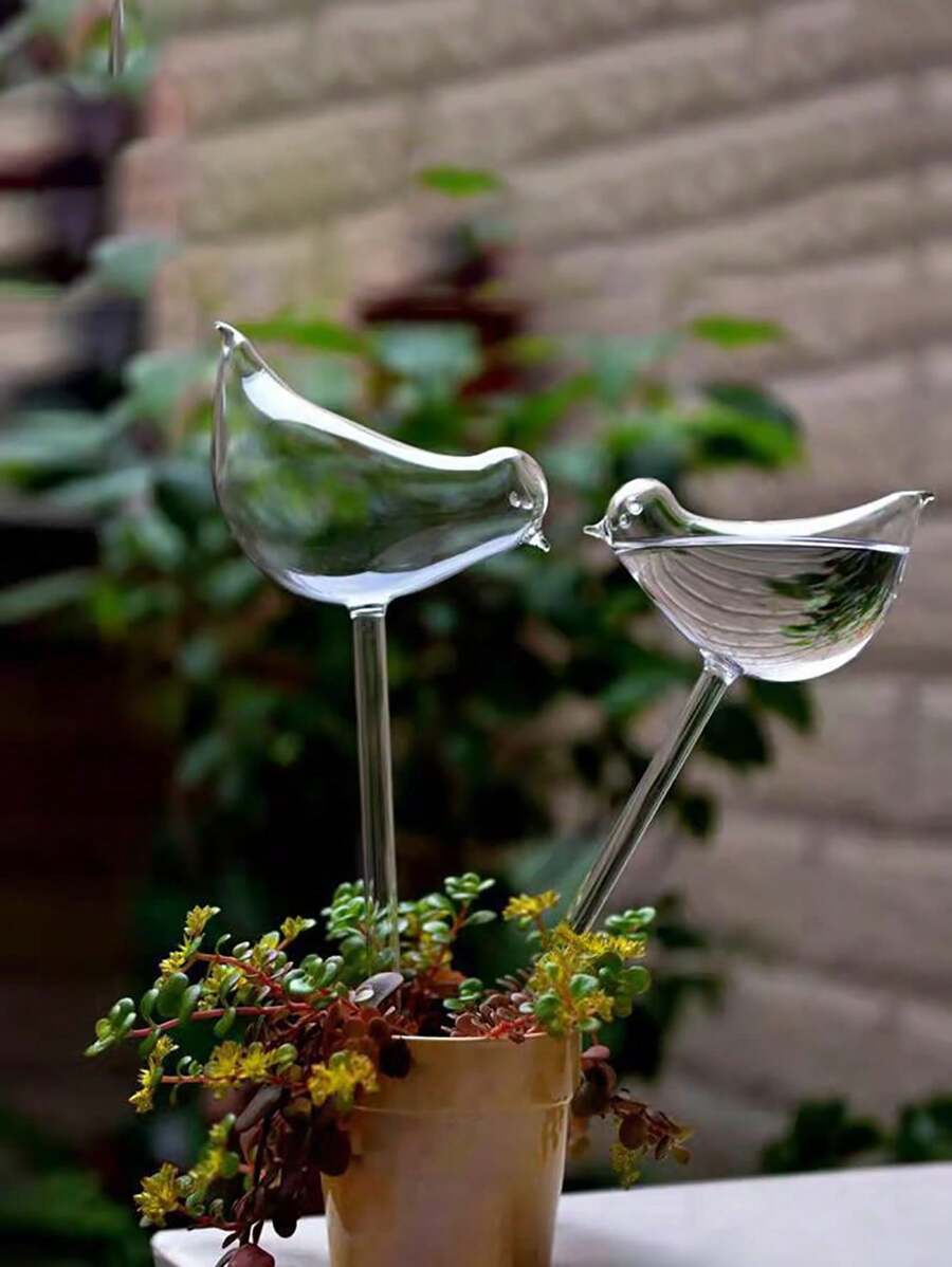 1pc Transparent Pvc Plastic Bird Shaped Watering Device For Plants, Automatic Slouchy Plant Waterer - Clear - View 1