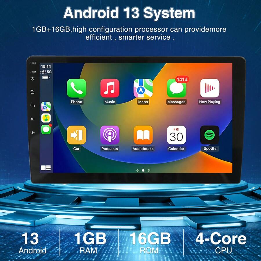 10.1'' Double 2 Din Android 13 Touch Screen Car Stereo Radio GPS WIFI BT Carplay, Android 13 Car Stereo Double 2Din Apple 1+16GB/2+32GB, 10.1 Inch 4-Core CPU Touchscreen Car Radio With GPS Navigation WiFi FM USB  Mirror Link Mic,Double 2Din Android 13 Carplay Stereo Wireless Apple Carplay Android Auto, 9 Inch Android Car Stereo Touch Screen FM Radio GPS Navigation WiFi HiFi IPS Display - 1+16G - 查看 1
