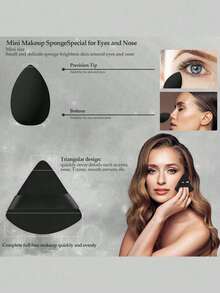 12 件化妆海绵套装包括：3 个三角形化妆垫 + 3 个迷你手指化妆海绵 + 3 个化妆海绵 + 3 个迷你化妆海绵、清洁海绵、洁面海绵、卸妆套装、化妆和补妆工具、便携式化妆套装适合所有皮肤类型粉底、粉饼和遮瑕膏、情人节礼物、圣诞节礼物、感恩节礼物 - 彩色 - 查看 7