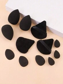 12 件化妆海绵套装包括：3 个三角形化妆垫 + 3 个迷你手指化妆海绵 + 3 个化妆海绵 + 3 个迷你化妆海绵、清洁海绵、洁面海绵、卸妆套装、化妆和补妆工具、便携式化妆套装适合所有皮肤类型粉底、粉饼和遮瑕膏、情人节礼物、圣诞节礼物、感恩节礼物 - 彩色 - 查看 1