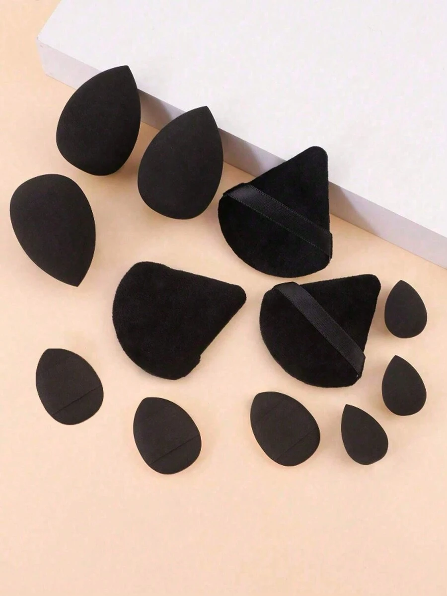 12 件化妆海绵套装包括：3 个三角形化妆垫 + 3 个迷你手指化妆海绵 + 3 个化妆海绵 + 3 个迷你化妆海绵、清洁海绵、洁面海绵、卸妆套装、化妆和补妆工具、便携式化妆套装适合所有皮肤类型粉底、粉饼和遮瑕膏、情人节礼物、圣诞节礼物、感恩节礼物 - 彩色 - 查看 1