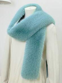 1pc Fluffy Scarf, Fashionable Soft Fuzzy Long Scarf Shawl, Warm For Party, Ceremony
