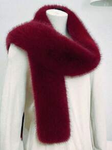 1pc Fluffy Scarf, Fashionable Soft Fuzzy Long Scarf Shawl, Warm For Party, Ceremony