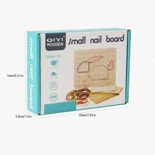 Đồ chơi giáo dục sớm Montessori cho trẻ em bằng gỗ đồ chơi giáo dục hình học sáng tạo đồ họa bảng móng tay cho trẻ em đồ chơi giáo dục sớm trò chơi toán học giáo dục đồ chơi (Số lượng màu dây thun ngẫu nhiên) - Nhiều màu - Xem 12