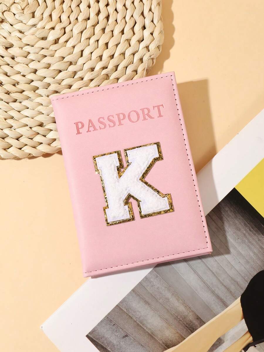 1 chiếc Ví đựng hộ chiếu Simplicity Plush Letter Passport Case da dành cho thiếu niên Ví đựng hộ chiếu chữ cái viết tắt cho bé gái Bao đựng hộ chiếu Túi đựng hộ chiếu Nhẹ khi đi du lịch, đi máy bay, trở lại trường, da PU, thời trang tối giản, dễ thương, vật dụng thiết yếu khi đi du lịch, tập luyện, cắm trại, vật dụng thiết yếu cho kỳ nghỉ, phụ kiện du lịch, du ngoạn - Hồng - Xem 1