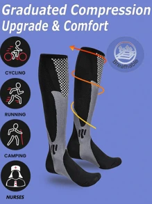 1 par de calcetines de compresión Medias de soporte para hombres calificadas como las mejores para viajes, vuelos largos, regalo de Navidad para amigo, madre, padre, trabajo, atletismo, gimnasio, deporte, running, senderismo, ciclismo