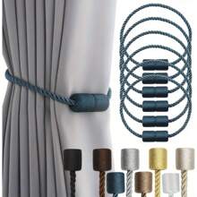 Paquete de 6 anillos magnéticos de estilo vintage para sujetar las cortinas - Cuerda elegante de plástico para fijadores - Pinzas magnéticas resistentes para cortinas para el hogar y la oficina - Multicolor - Ver 20