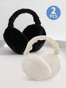 2pcs/Set Kids Foldable Hamburger Ear Warmers, Outdoor Portable Warm Earmuffs For Boys & Girls, Cute Plush Ear Covers For Autumn/Winter - Earmuffs - View 10