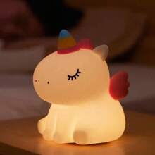 Kids Favorite Unicorn Night Light Sleep Timer Rechargeable Baby Sleeping Night Light Soft Silicone Bedside Lamp For Holiday Gift