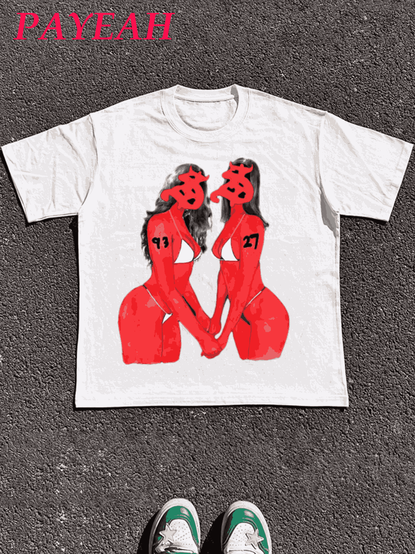 PAYEAH 1 Pcs 100% Cotton Sicko Two Seven University T-Shirt Graphic Print T Shirt  Tops TEE 220g Heavy Cotton T Shirt