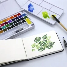 12/18/24/36 Colors Solid Watercolor Pigment Set For Drawing And Painting, Portable,Back To School Essentials,Creative Gift For Thanksgiving, Christmas, Birthday Halloween Decoration Back To School