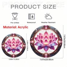 1 pieza, Atrapasol de acrílico con diseño colgante de loto (20cm*20cm/8in*8in) Atrapador de luz de loto, Decoración de flor de loto, Regalo de inauguración de casa, Decoraciones navideñas, Accesorio central para coronas, Decoración de habitación, Decoración del hogar, Decoración de jardín, Decoración de patio, Decoración de pared