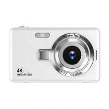 Fotocamera digitale 4K HD, videocamera, anti-shake per esterni, fotocamera istantanea con zoom 16x, compatta, adatta per fotografia da principianti, fotocamera retrò