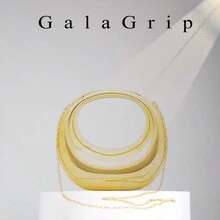 时尚亚克力女士手提包糖果色斜挎包手拿包，高端晚会钱包，约会礼物 - 金色 - 查看 1
