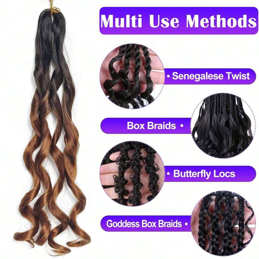 24inch French Curly Braiding Hair 1/5/8 Packs Loose Wavy Braiding Hair