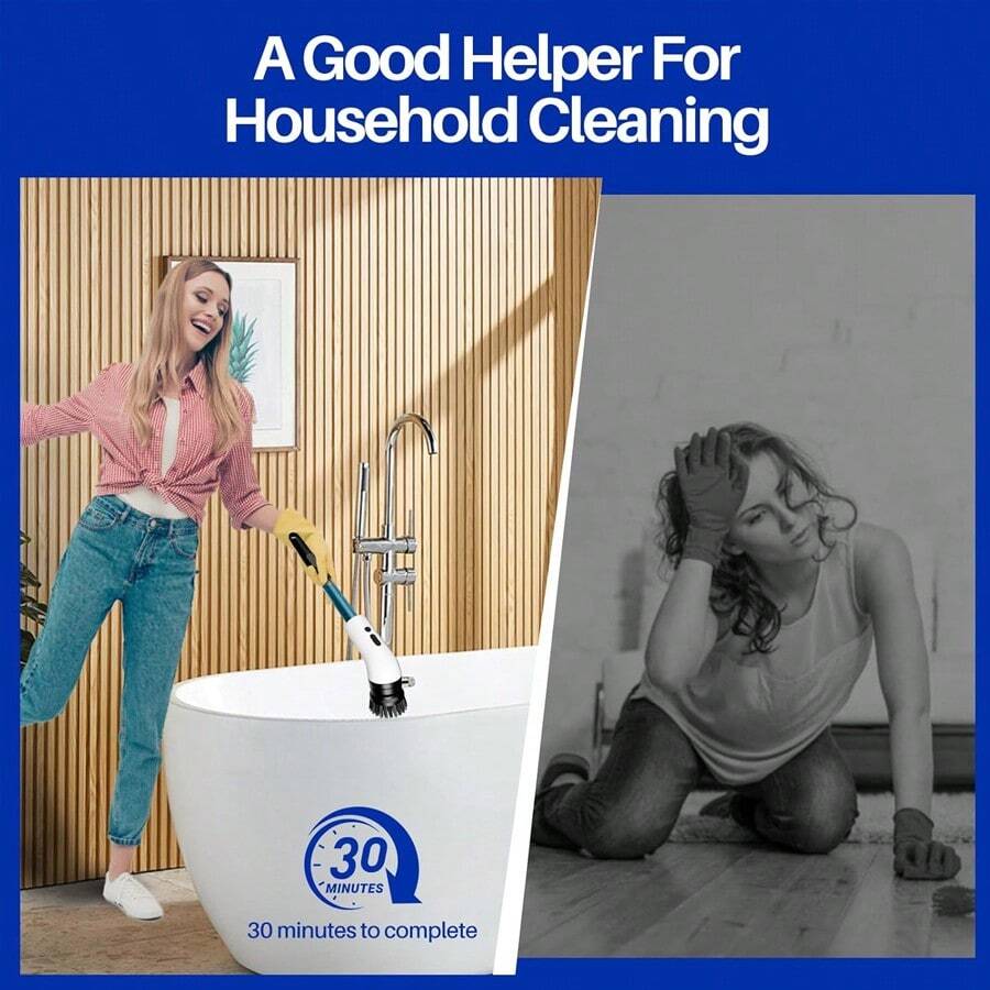 9 In 1 Electric Spin Scrubber With 9 Replaceable Brush Heads, Shower