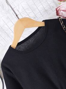 Váy len dài tay cổ tròn họa tiết da báo giản dị cho bé gái, mùa thu/đông - Nhiều màu - Xem 3