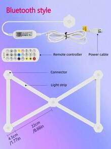 6/9/12 件智能 LED 壁灯 -RGBIC 灯带，App 控制音乐同步，USB 供电装饰背光（APP 控制 + 按钮 + 遥控器），适用于毕业/房间/墙壁/家居装饰客厅电视卧室游戏室、万圣节圣诞节和感恩节游戏爱好者的礼物（无插头：蓝牙/WiFi 风格） - 彩色 - 查看 11