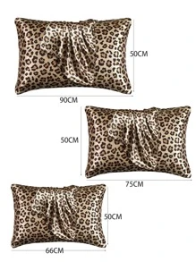 2pcs Leopard Print Pillowcase, Suitable For Hair And Skin, Envelope Closure Pillow Covers (Gold Leopard, Silver Leopard, Pink Leopard)