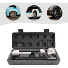 Juego separador de ruedas duales, herramienta de extracción del cubo de la rueda, juego de herramientas separadoras manuales portátiles para separar dos ruedas con estuche para herramientas - Negro y plata - Ver 1