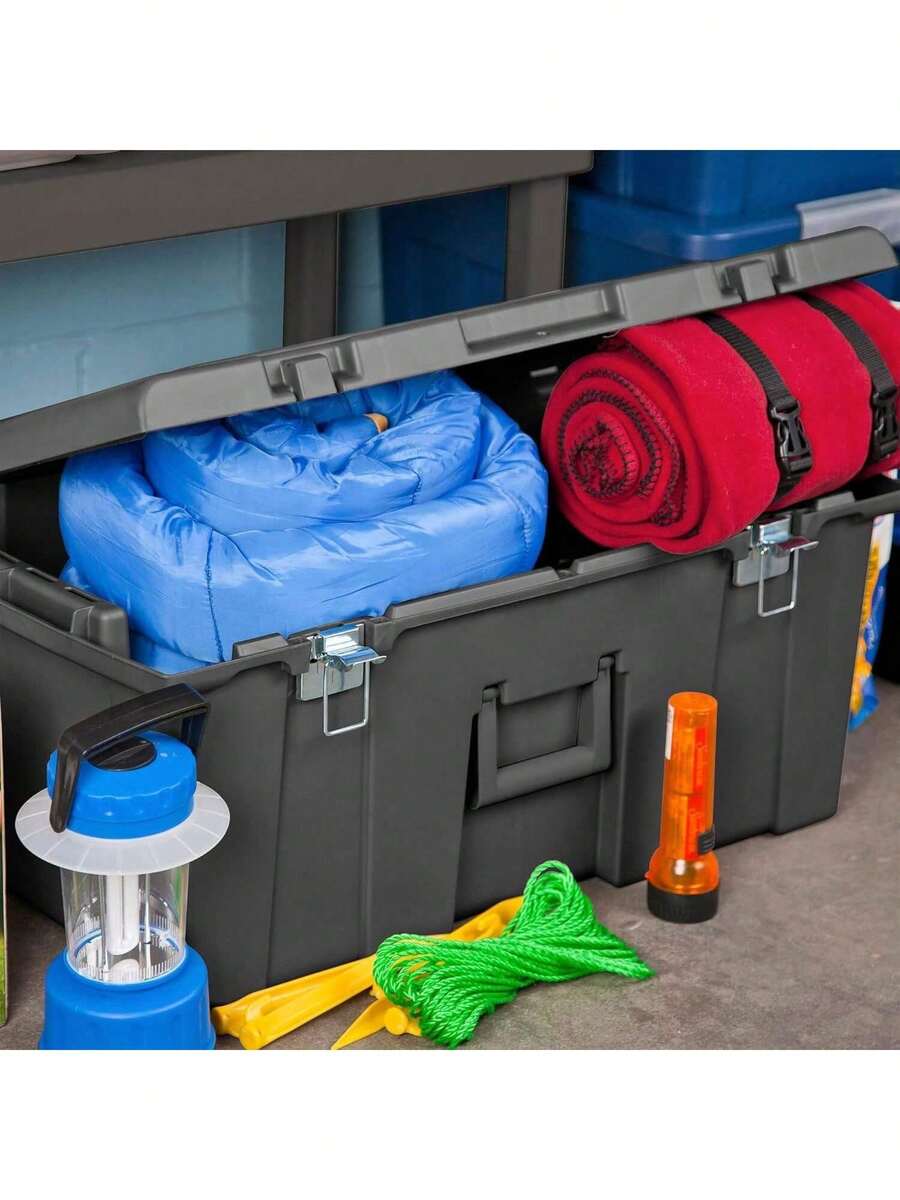 Heavy Duty 16 Gallon Portable Large Plastic Footlocker Storage