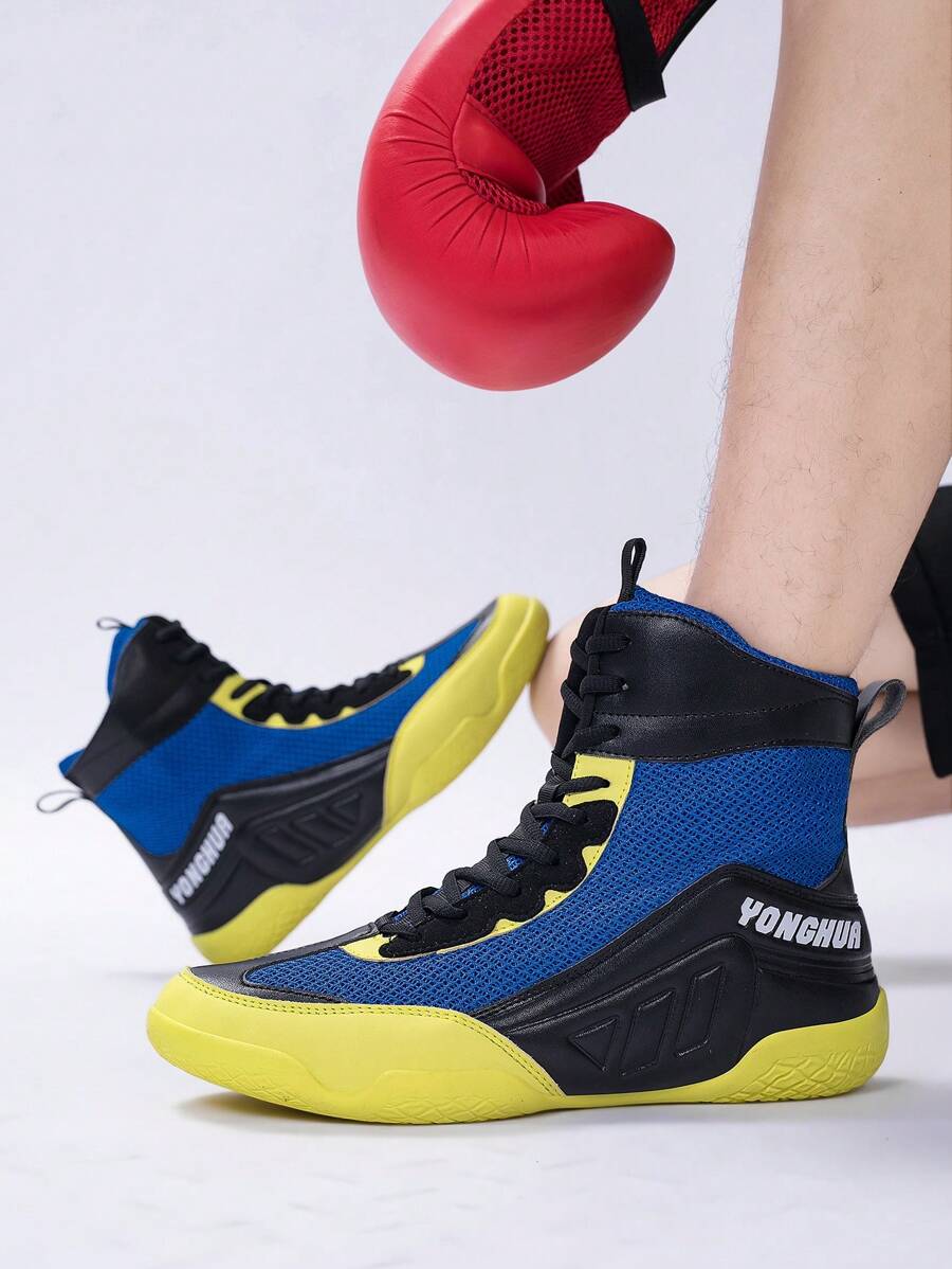 TACHUAN Chaussures de lutte professionnelles pour hommes, bottes de combat hautes, chaussures d