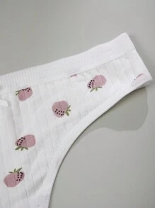 5条/包 随机颜色 女士简约可爱丁字裤，腋下缝线设计，舒适女士比基尼内裤 - 彩色 - 查看 9