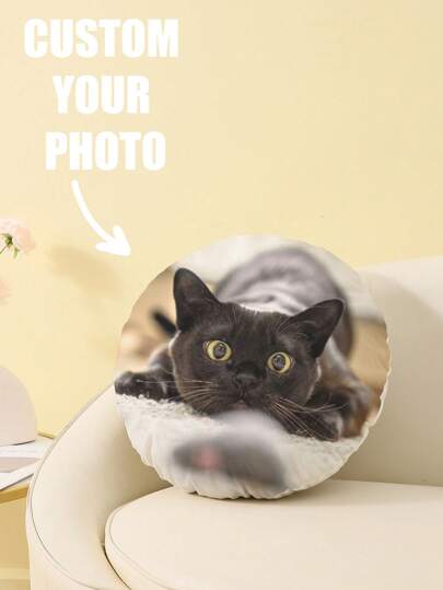 1 Peça Capa de Almofada Redonda Personalizada, Caso de Almofada Decorativa para Casa, Personalizável com Padrões para o Dia dos Namorados, Natal, Ação de Graças, Ano Novo, Fotos de Bebê, Fotos de Casais, Fotos de Família. Impressão Unilateral, Núcleo de Almofada Não Incluído. Respirável, Leve, Lavável, Engraçado, Fofo, Amor, Macio, Confortável, Elegante, Simples, Personalizado, Único, Presentes Ideais para Ele, Presentes Ideais para Ela, Ele, Ela, Namorado, Namorada, Pai, Mãe, Família, Amigos, Animais de Estimação, Filho, Filha, Para Aniversários, Para o Dia das Mães, Para Dias de Nascimento, Para o Dia dos Namorados, Para a Formatura, Para o Dia dos Pais, Para o Dia das Crianças, Para Casamentos, Para Inauguração da Casa, Sofá, Cama, Carro, Sala de Chá, Quarto, Banheiro, Sala de Estar, Sala de Jantar