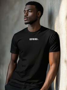 Arraia Maori Men's Set Keep Me Wild 100% Cotton T-Shirt And Men's Shorts Gym Beach Casual - Đen/Xám - Xem 3