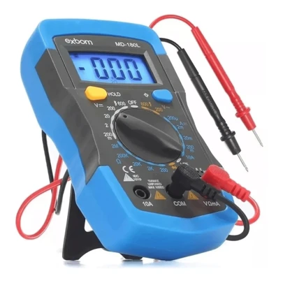 Multímetro digital MD-180L fundo iluminado com BIPE e bateria e pontas
