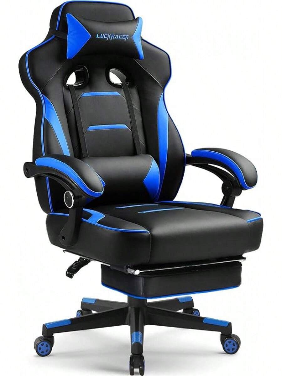 GTPLAYER Gaming Chair With Footrest, Big And Tall Game Chair 350lb