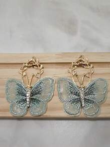 1 Pair Boho Floral Drop Dangle Earrings With Crystal Tassels, Wedding Party Jewelry Gift For Women