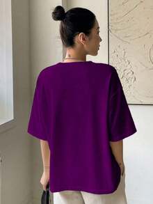 Unisex T-Shirt With Simple Minimalist Print ''Balance'' - Màu tím - Xem 3