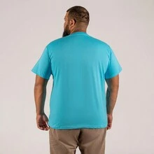 Miami Flors Streetwear Plus Size T-Shirt With Large Shape 30.1 Combed Cotton - 淺藍色 - 查看 5