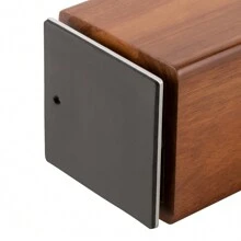 磁性刀座不带刀 11*11*24.6cm 360°可旋转刀架刀座厨房刀具收纳架 - 棕色 - 查看 3