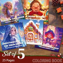 JOYASIS 全新万圣节和圣诞节主题涂色书，适合放松、送礼、生日派对。适合成人缓解压力、舒缓情绪、居家和旅行的精美绘画书。创新思维色彩感知绘画书。加厚纸张，20*20 厘米。 - 彩色 - 查看 18