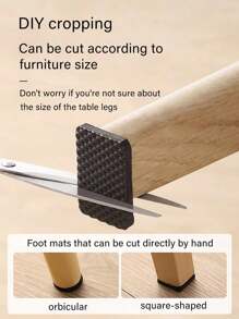 24入自粘式家具腳墊,椅腳墊防滑防刮diy耐用家具腳地墊椅子腳墊餐椅桌腳靜音防滑貼沙發家具桌角桌腿防磨損防撞保護套凳腿墊 - 黑色 - 查看 5