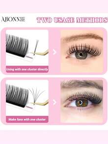 LAKANAKU Abonnie 12 Rows D Curl Mix 5D Flora Lashes Easy Fan Eyelash Extensions Wholesales Premade Volume Natural Soft Lashes 5D Flower Volume Lashes Spikes Eyelashes Extensions Fluffy Volume Fans Premade Volume Fans Lashes - D - View 3