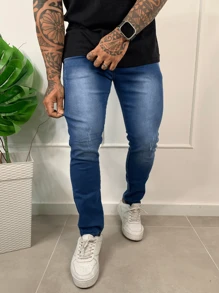 Kit 3 Men's Casual Skinny Jeans Plain New Release 2024 - 寶藍色 - 查看 2