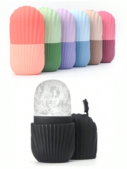 1 Pezzo Rullo Viso In Ghiaccio, Per Ridurre Gonfiore Di Viso E Occhi, Massaggiatore Facciale Per Contornare E Migliorare La Cura Della Pelle E Luminosità, Vassoio In Silicone Per Cubetti Di Ghiaccio E Massaggiatore Per Il Viso - Riutilizzabile