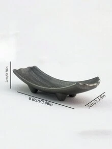 1pc Zen-Inspired Alloy Curved Boat Incense Holder, Creative Incense Burner Suitable For Meditation, Yoga, Home, Office And Various Festive Occasions