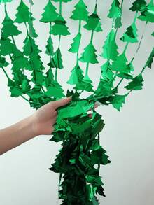 1 Stück - Kreativ gestalteter Schneeflocken-förmiger Regenseidenstoff Vorhang in Baumform, dekorativer Hintergrundwand-Vorhang, Weihnachtsfeier Heim Szenen Dekorationsmaterial