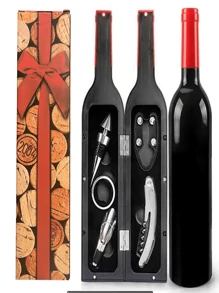 Abridor de vinho criativo para presente de Natal, presente de dia dos namorados, presente de aniversário, abridor de vinho, 3 peças, ferramenta para vinho, 5 peças, ferramenta para vinho, é o presente perfeito para um amigo, para atividades ao ar livre, acampamento
