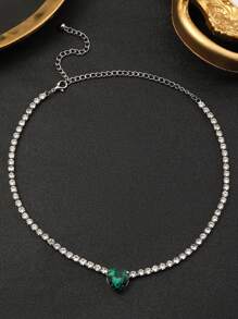 1 件时尚女士心形水晶项链，适合日常佩戴 - 一條項鍊 - 查看 7